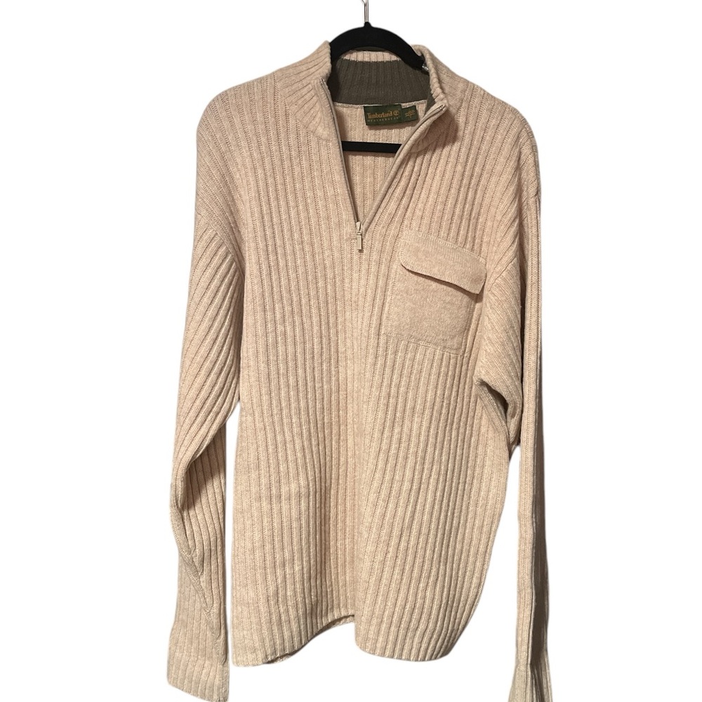 Timberland tan weathergear 
Timberland Men's Large Ribbed Sweater